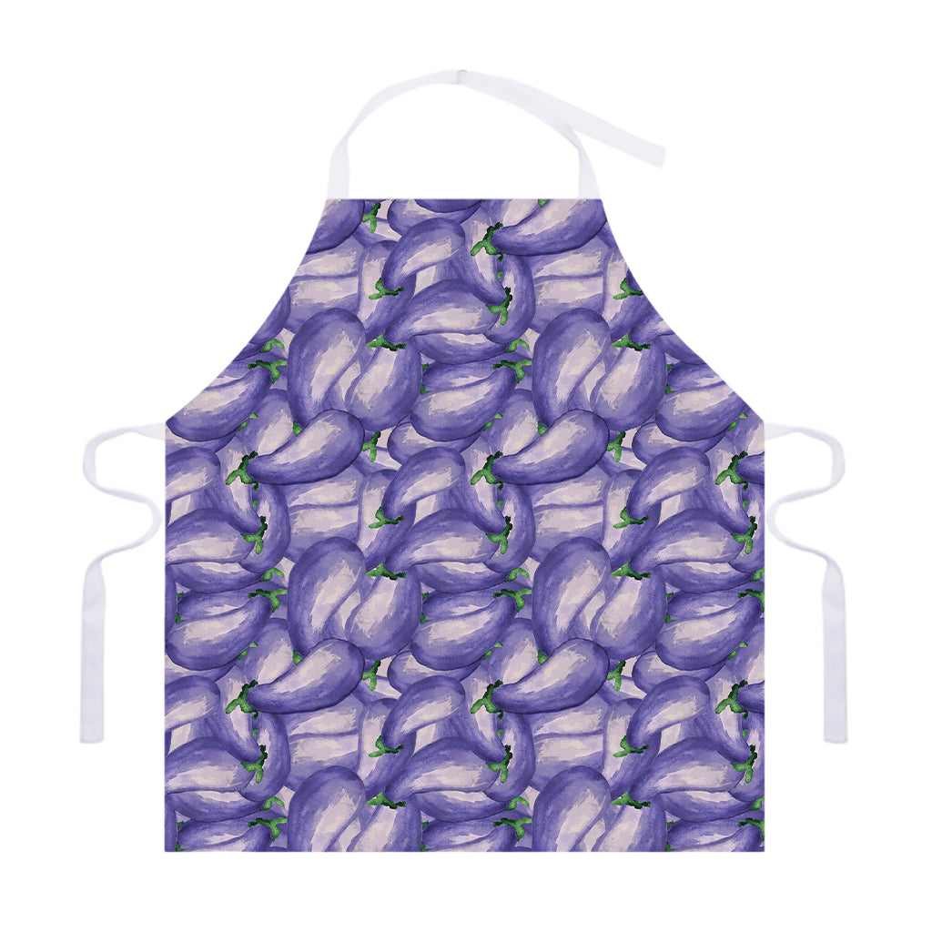Watercolor Eggplant Print Adjustable Apron