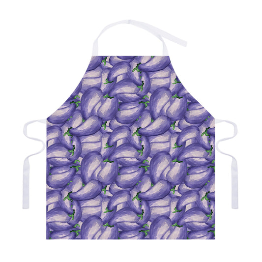 Watercolor Eggplant Print Adjustable Apron