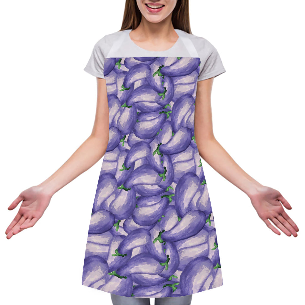 Watercolor Eggplant Print Adjustable Apron