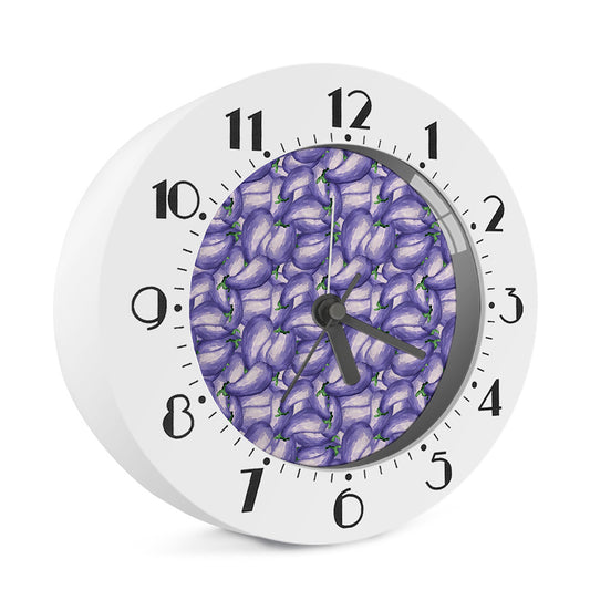 Watercolor Eggplant Print Alarm Clock