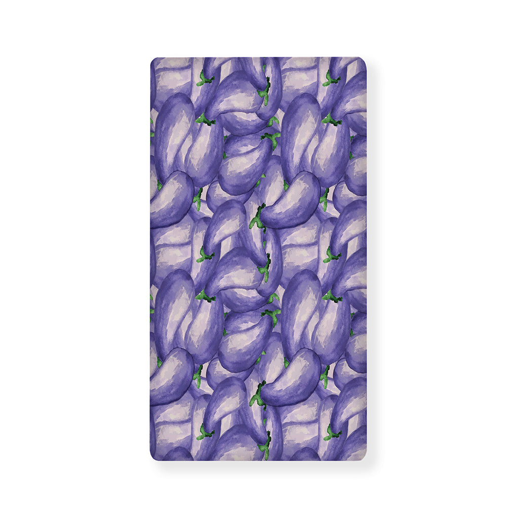 Watercolor Eggplant Print Baby Crib Sheet