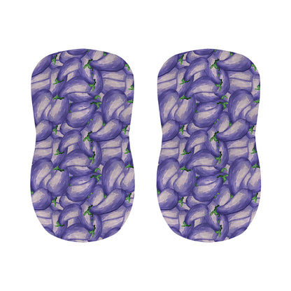 Watercolor Eggplant Print Bar Stool Covers