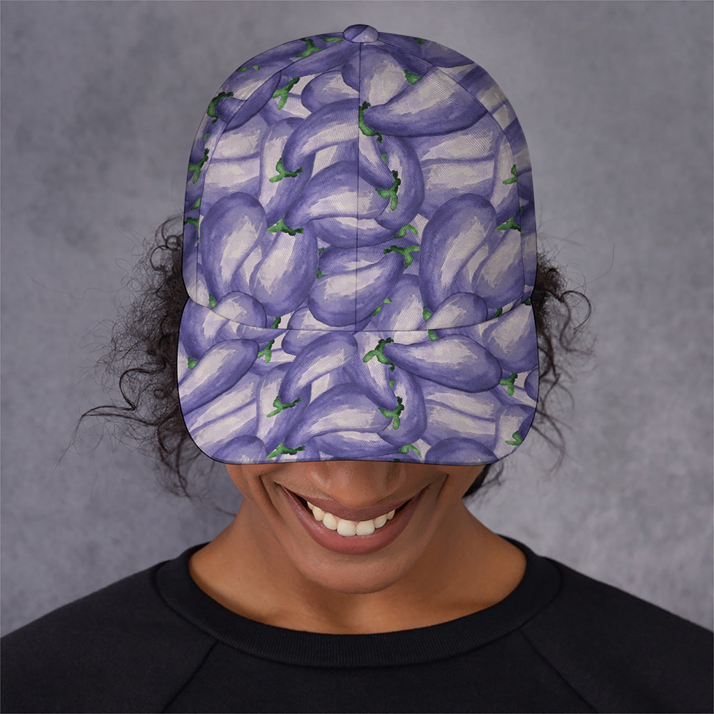 Watercolor Eggplant Print Baseball Cap