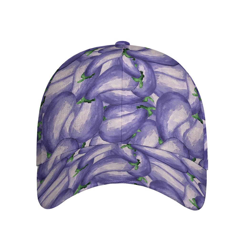 Watercolor Eggplant Print Baseball Cap