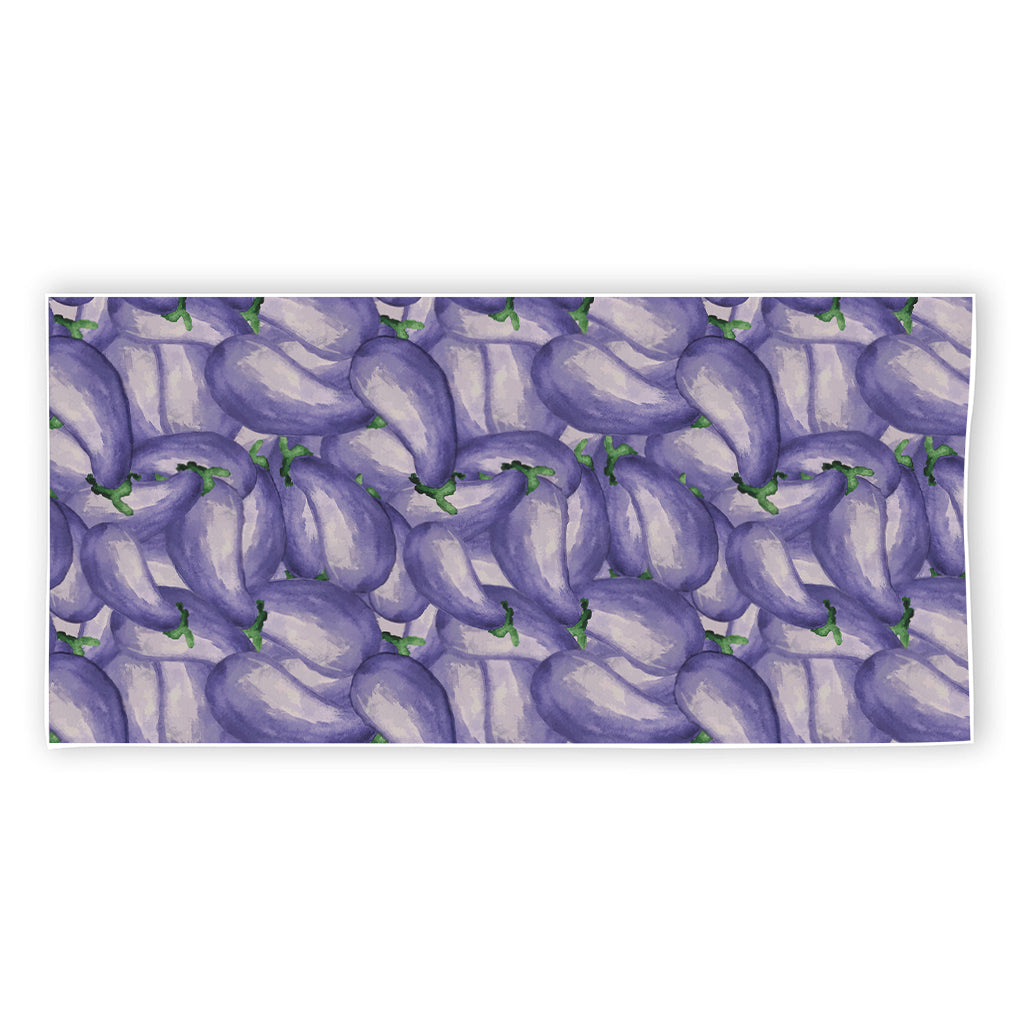 Watercolor Eggplant Print Beach Towel