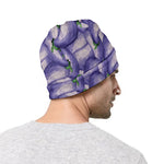 Watercolor Eggplant Print Beanie