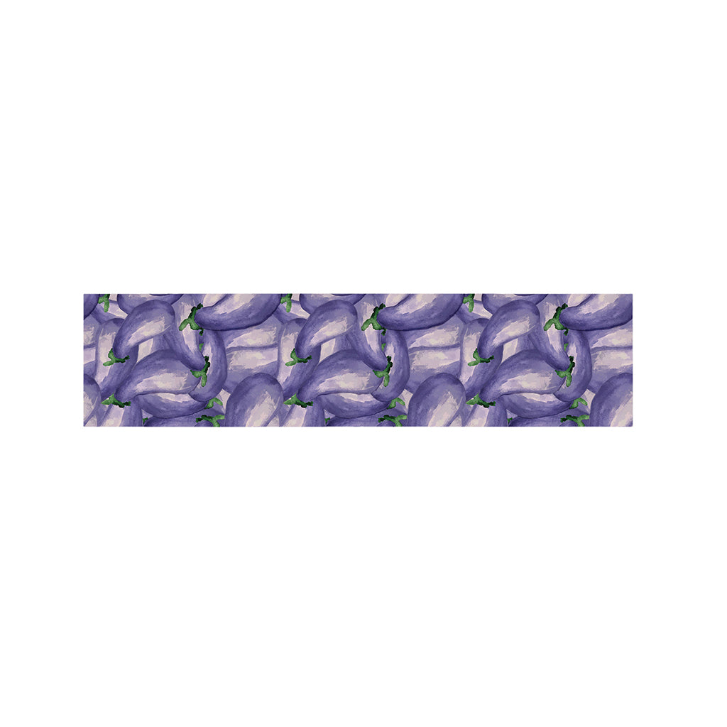Watercolor Eggplant Print Bed Runner