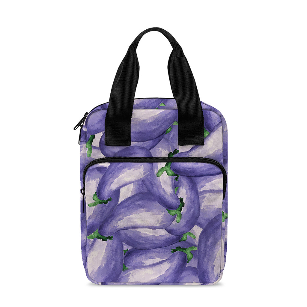 Watercolor Eggplant Print Bible Tote Bag