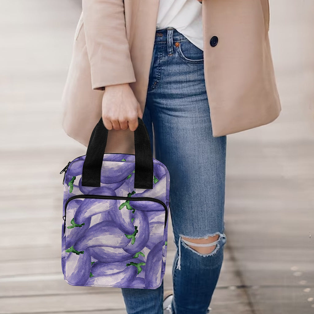 Watercolor Eggplant Print Bible Tote Bag