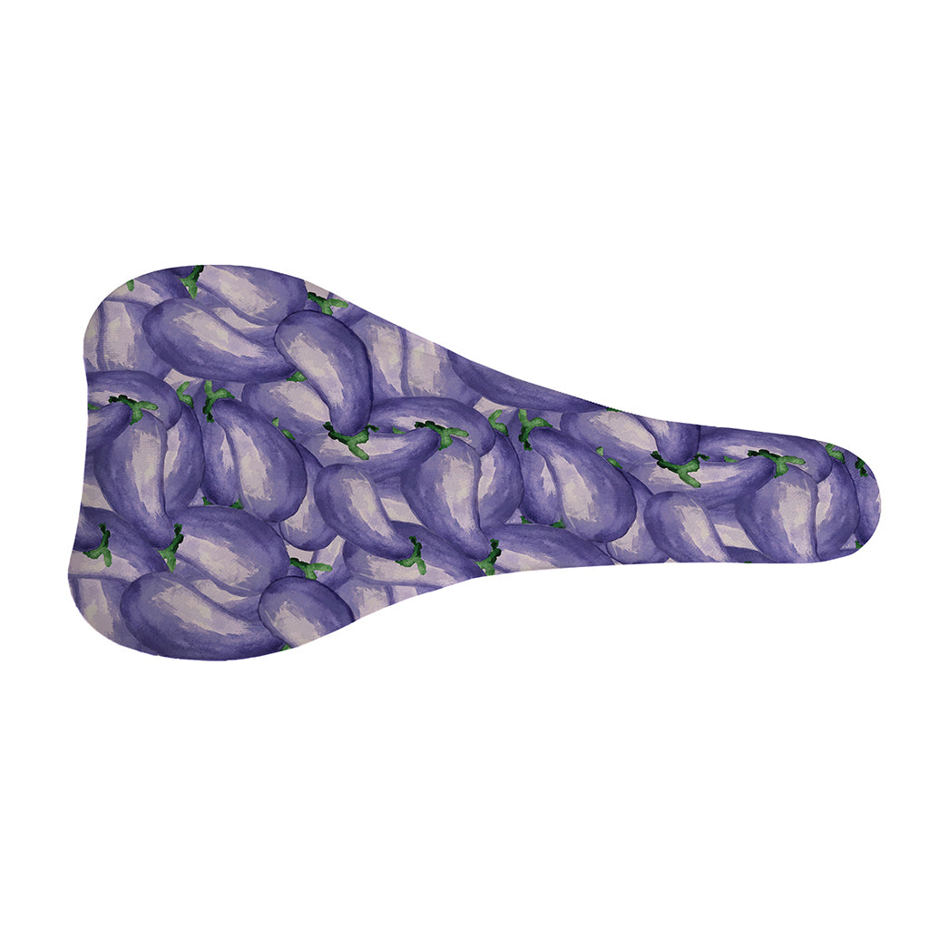 Watercolor Eggplant Print Bicycle Seat Cover