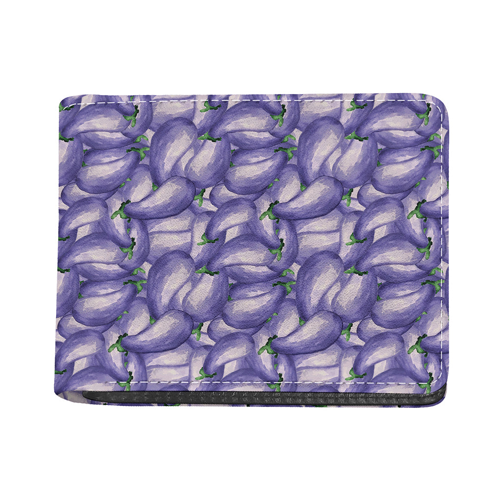 Watercolor Eggplant Print Bifold Wallet