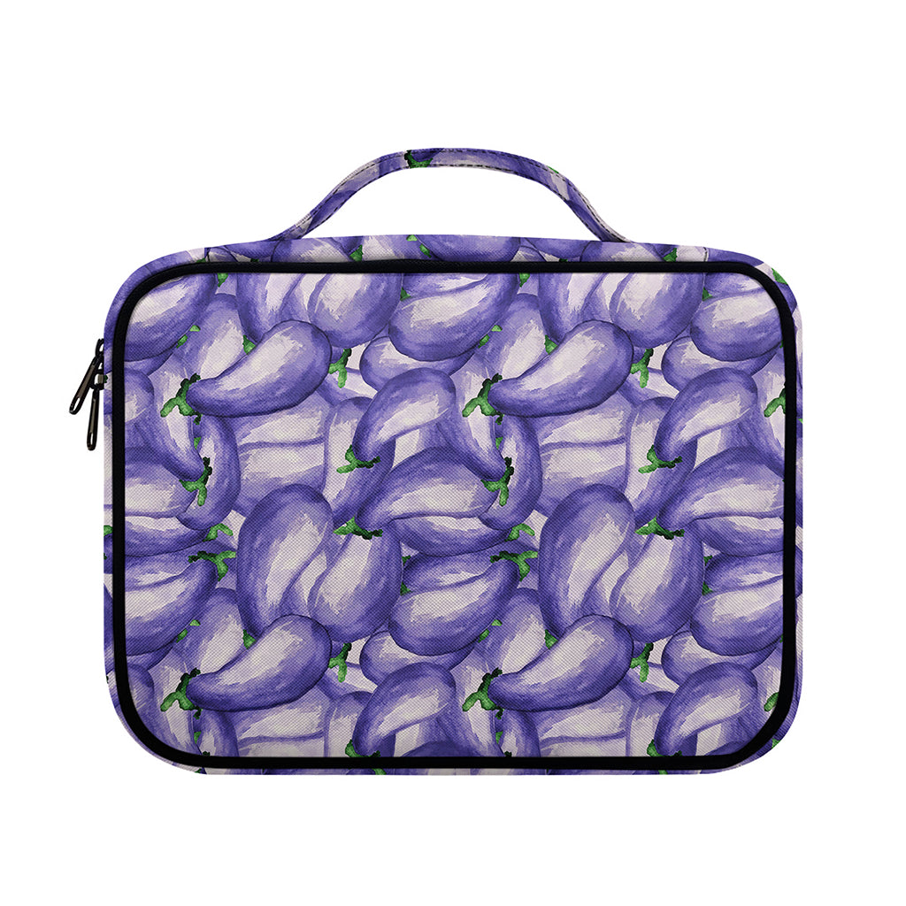 Watercolor Eggplant Print Briefcase Bible Bag