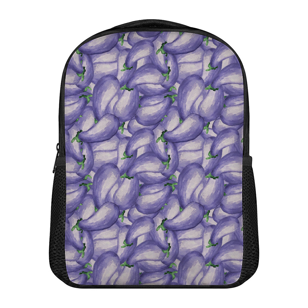 Watercolor Eggplant Print Casual Backpack
