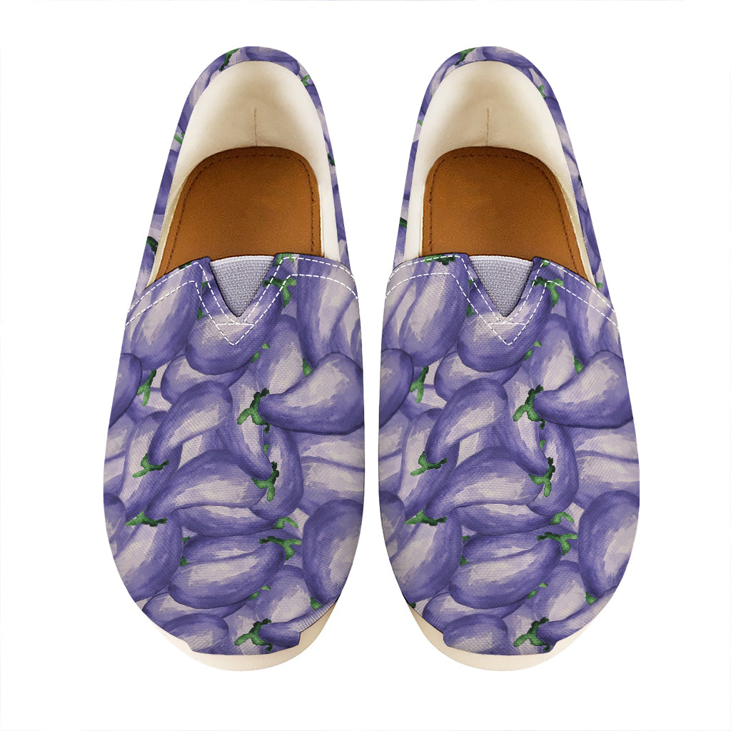 Watercolor Eggplant Print Casual Shoes