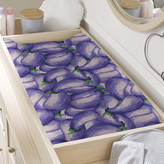 Watercolor Eggplant Print Changing Pad Cover