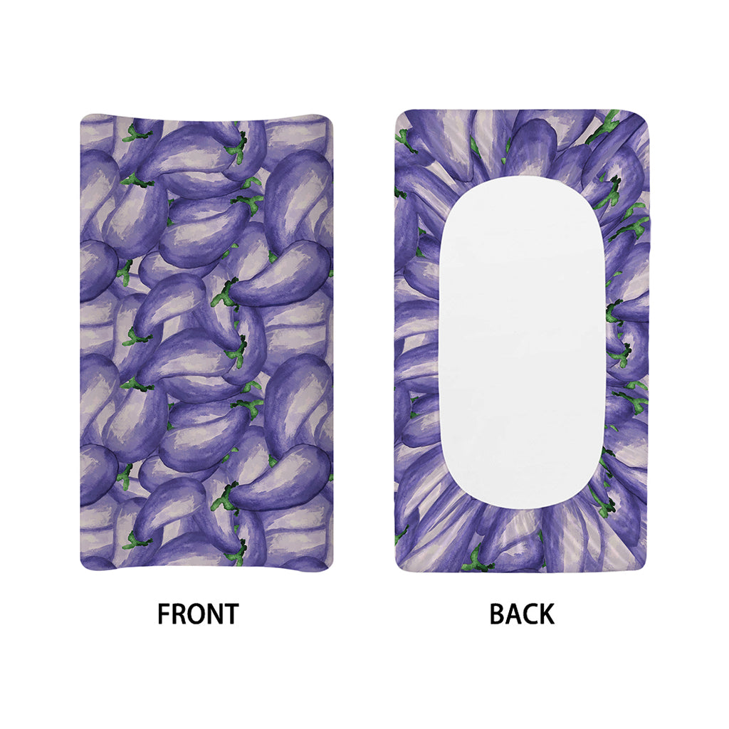 Watercolor Eggplant Print Changing Pad Cover
