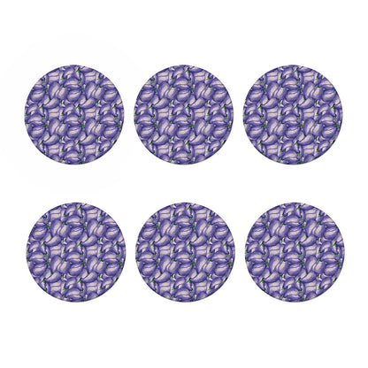 Watercolor Eggplant Print Coaster Set