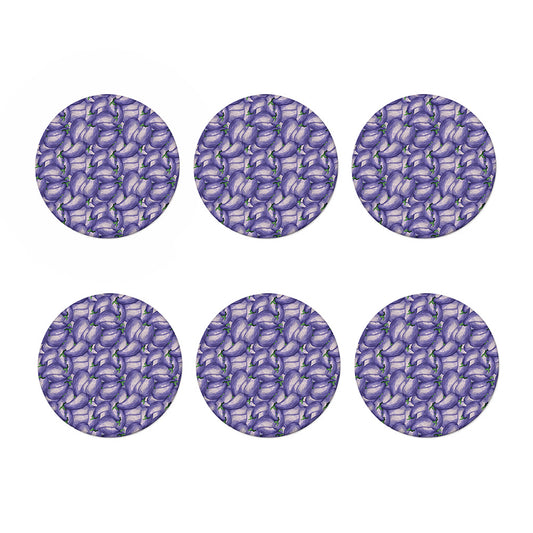 Watercolor Eggplant Print Coaster Set