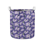 Watercolor Eggplant Print Collapsible Laundry Basket
