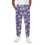 Watercolor Eggplant Print Cotton Pants