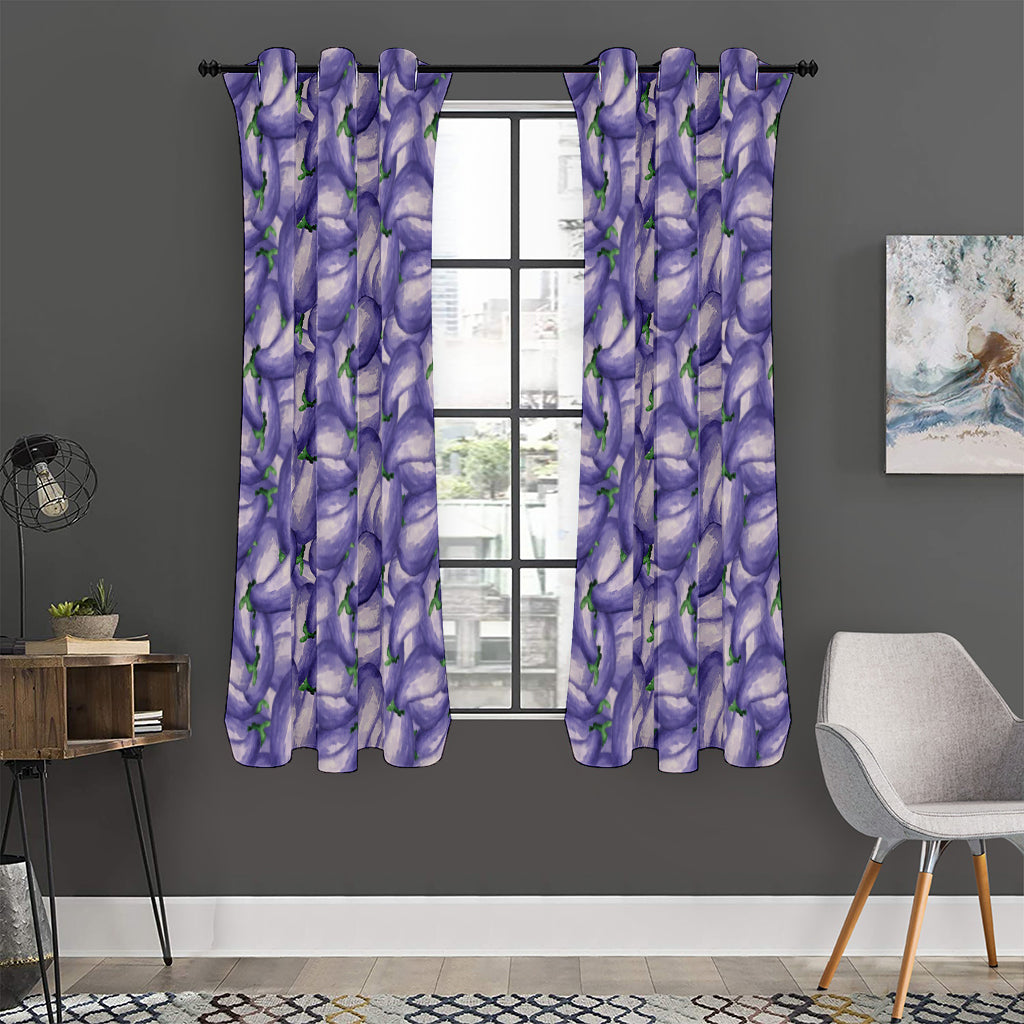 Watercolor Eggplant Print Curtain