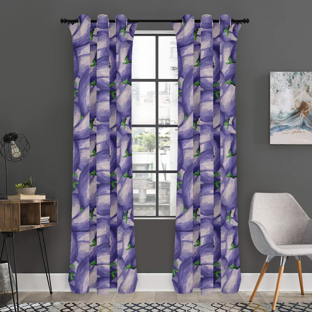 Watercolor Eggplant Print Curtain