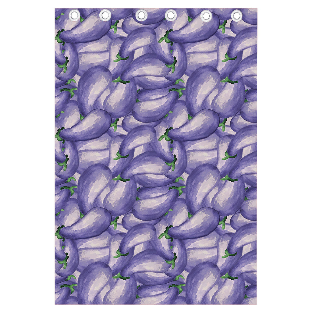 Watercolor Eggplant Print Curtain