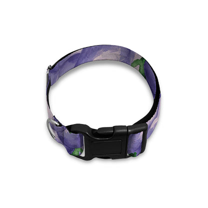 Watercolor Eggplant Print Dog Collar