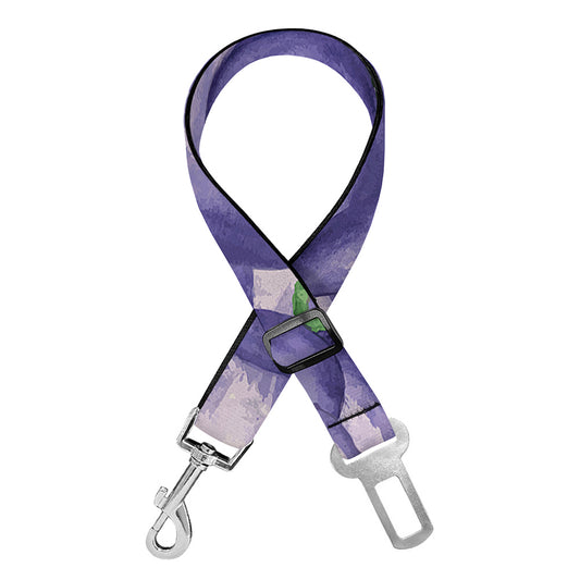 Watercolor Eggplant Print Dog Seat Belt