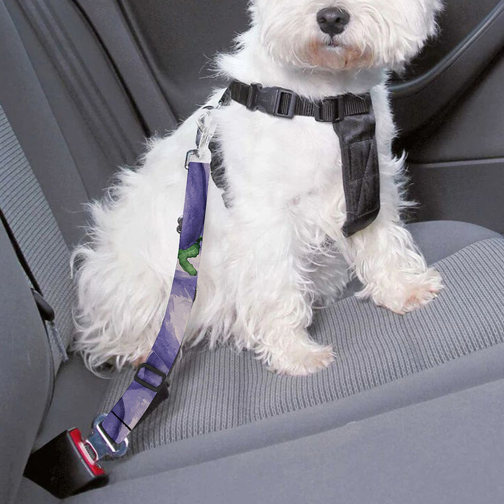 Watercolor Eggplant Print Dog Seat Belt