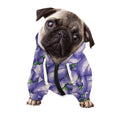 Watercolor Eggplant Print Dog Zip Up Hoodie
