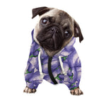 Watercolor Eggplant Print Dog Zip Up Hoodie
