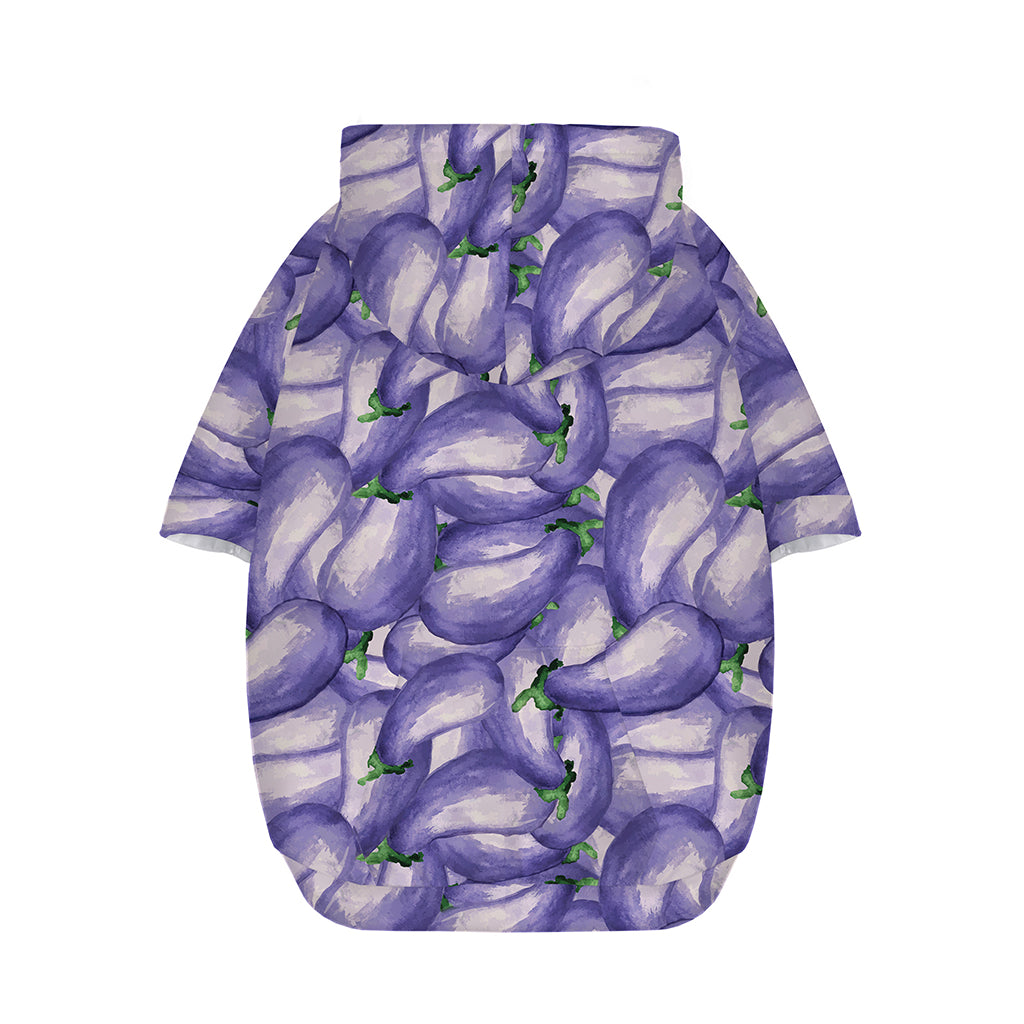 Watercolor Eggplant Print Dog Zip Up Hoodie