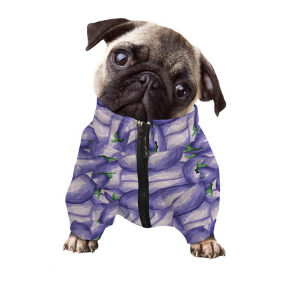 Watercolor Eggplant Print Dog Zip Up Jacket