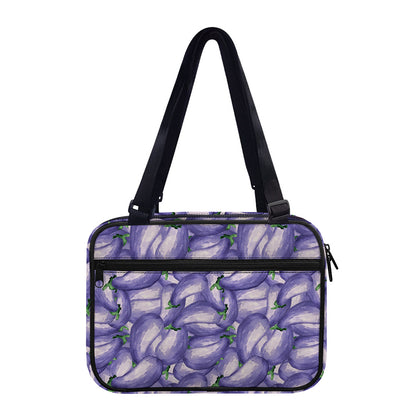 Watercolor Eggplant Print Double Strap Bible Bag