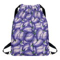 Watercolor Eggplant Print Drawstring Backpack