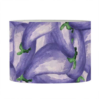 Watercolor Eggplant Print Drum Lamp Shade