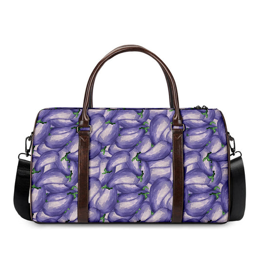 Watercolor Eggplant Print Duffle Bag