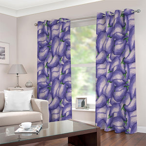 Watercolor Eggplant Print Extra Wide Grommet Curtains