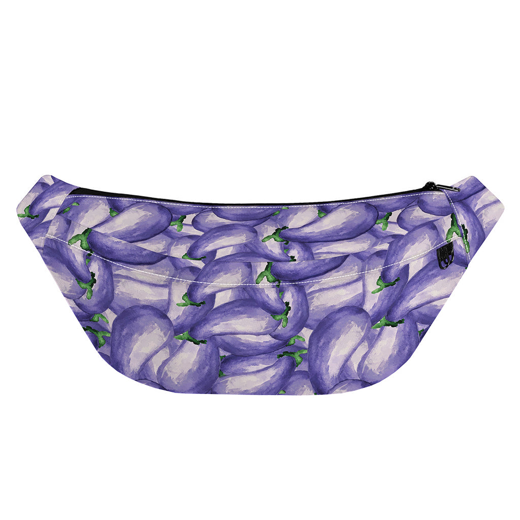 Watercolor Eggplant Print Fanny Pack
