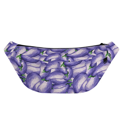 Watercolor Eggplant Print Fanny Pack
