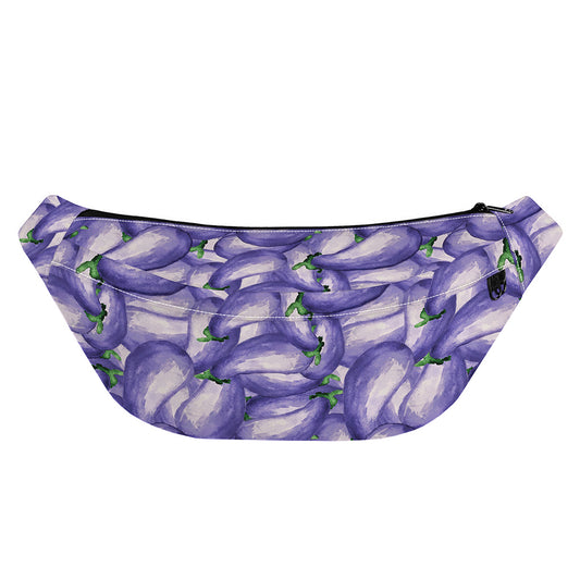 Watercolor Eggplant Print Fanny Pack