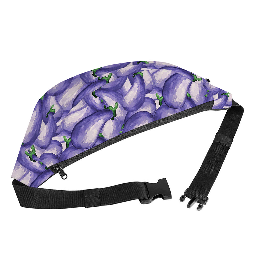 Watercolor Eggplant Print Fanny Pack