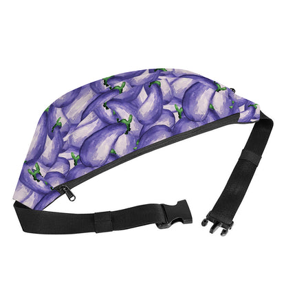 Watercolor Eggplant Print Fanny Pack