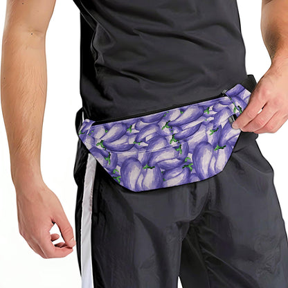 Watercolor Eggplant Print Fanny Pack