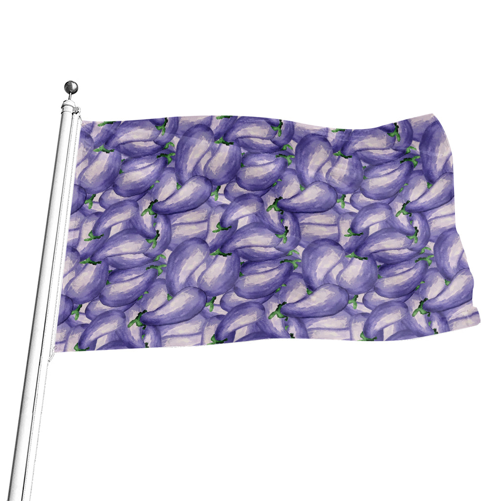 Watercolor Eggplant Print Flag