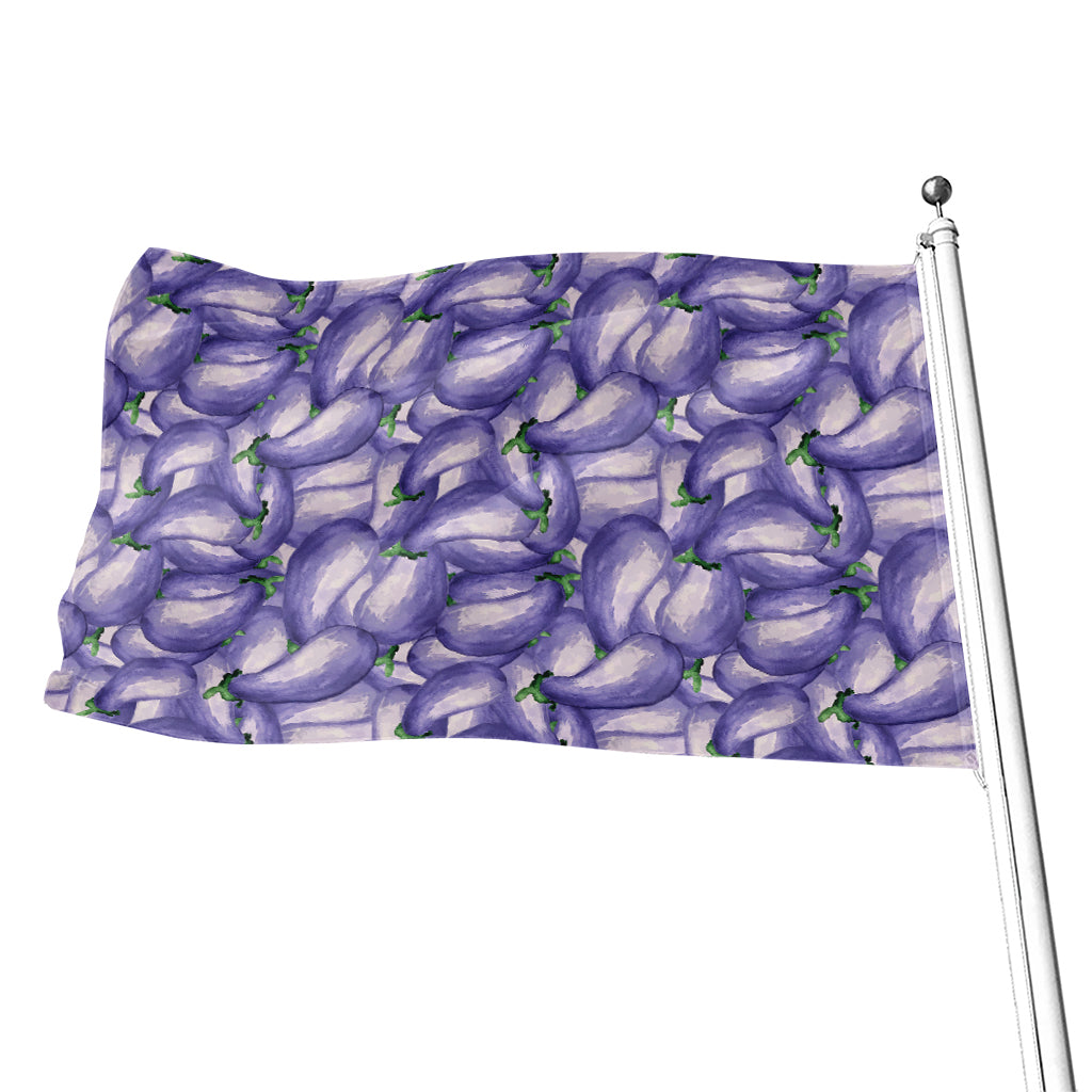 Watercolor Eggplant Print Flag