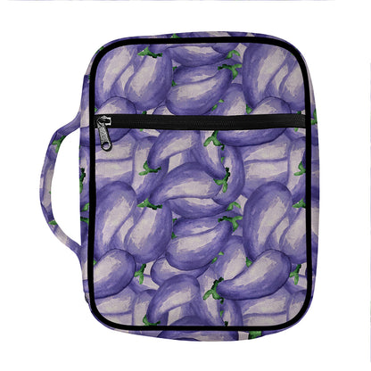 Watercolor Eggplant Print Front Pocket Bible Bag