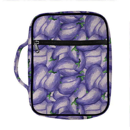 Watercolor Eggplant Print Front Pocket Bible Bag