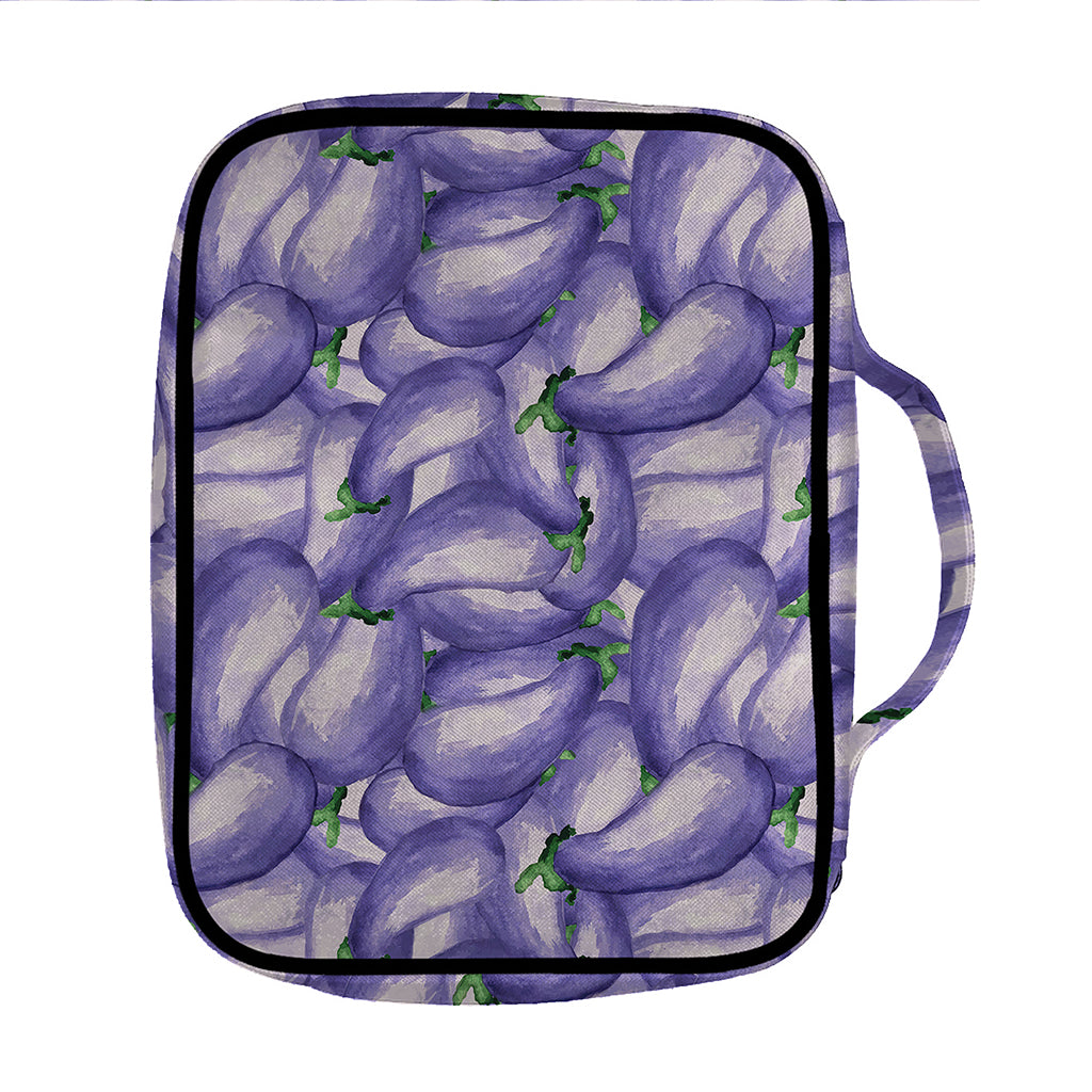 Watercolor Eggplant Print Front Pocket Bible Bag